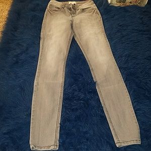 Grey wash denim pants